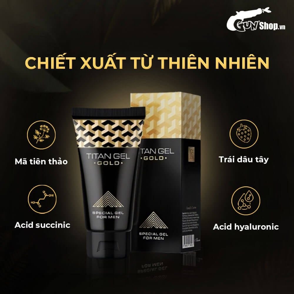 Gel bôi tăng kích thước cao cấp Titan Gold - Chai 50ml