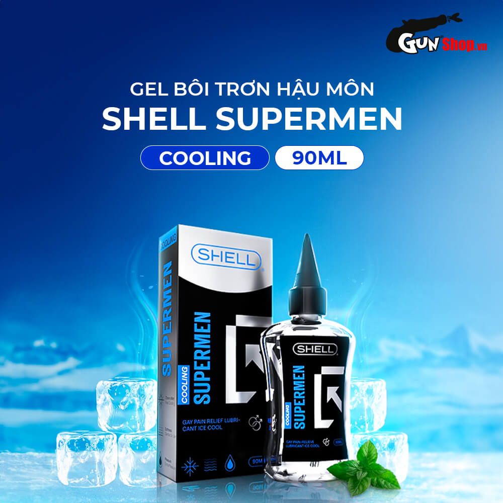 Gel bôi trơn hậu môn mát lạnh Shell Supermen Cooling - Chai 90ml