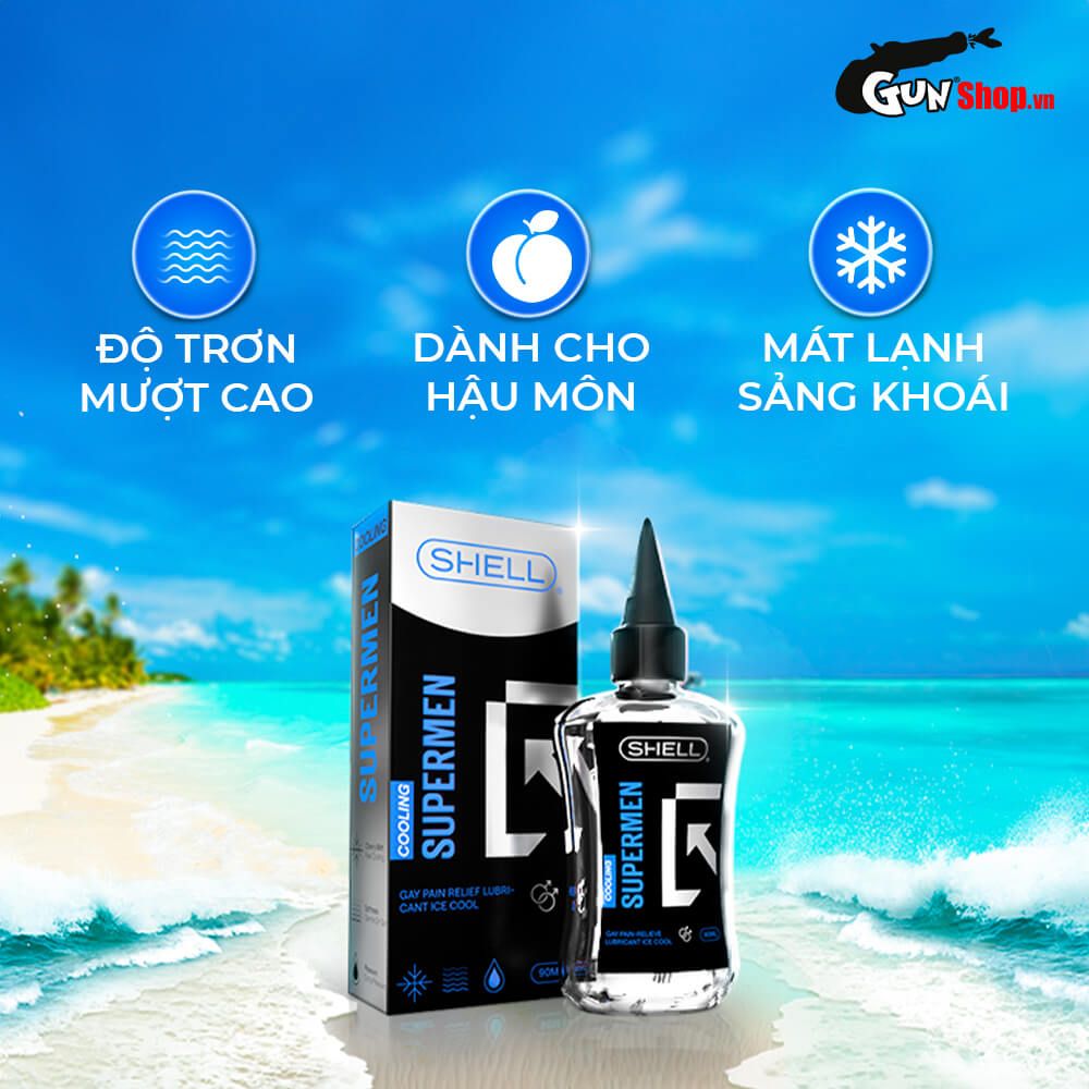 Gel bôi trơn hậu môn mát lạnh Shell Supermen Cooling - Chai 90ml