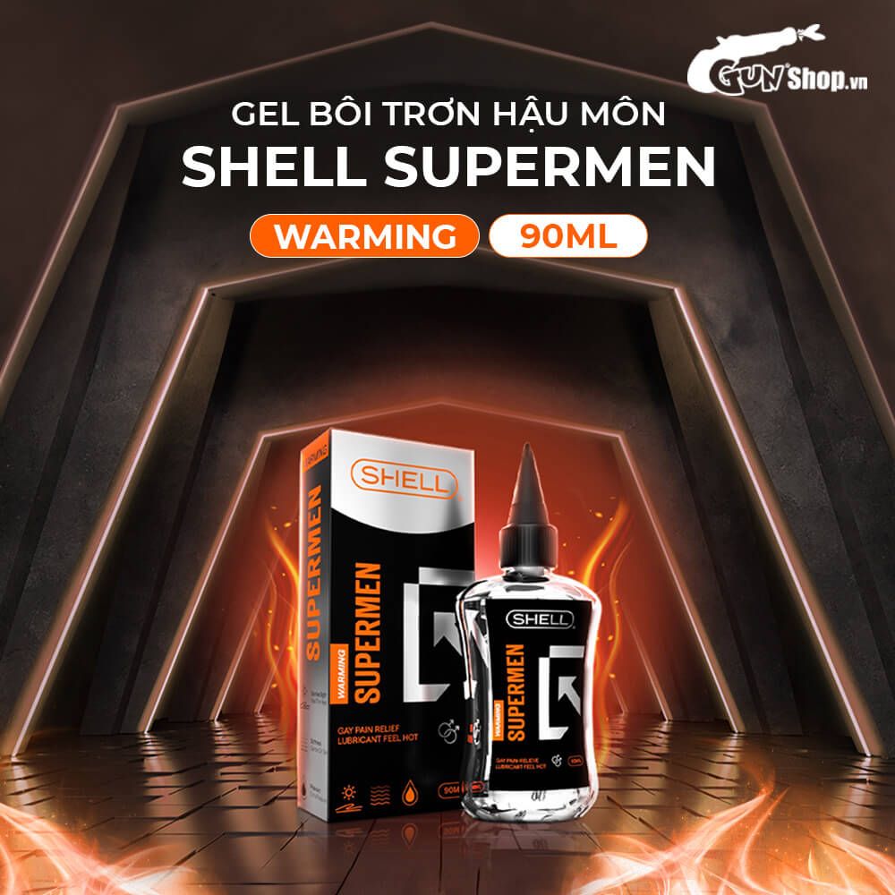 Gel bôi trơn hậu môn ấm nóng Shell Supermen Warming - Chai 90ml