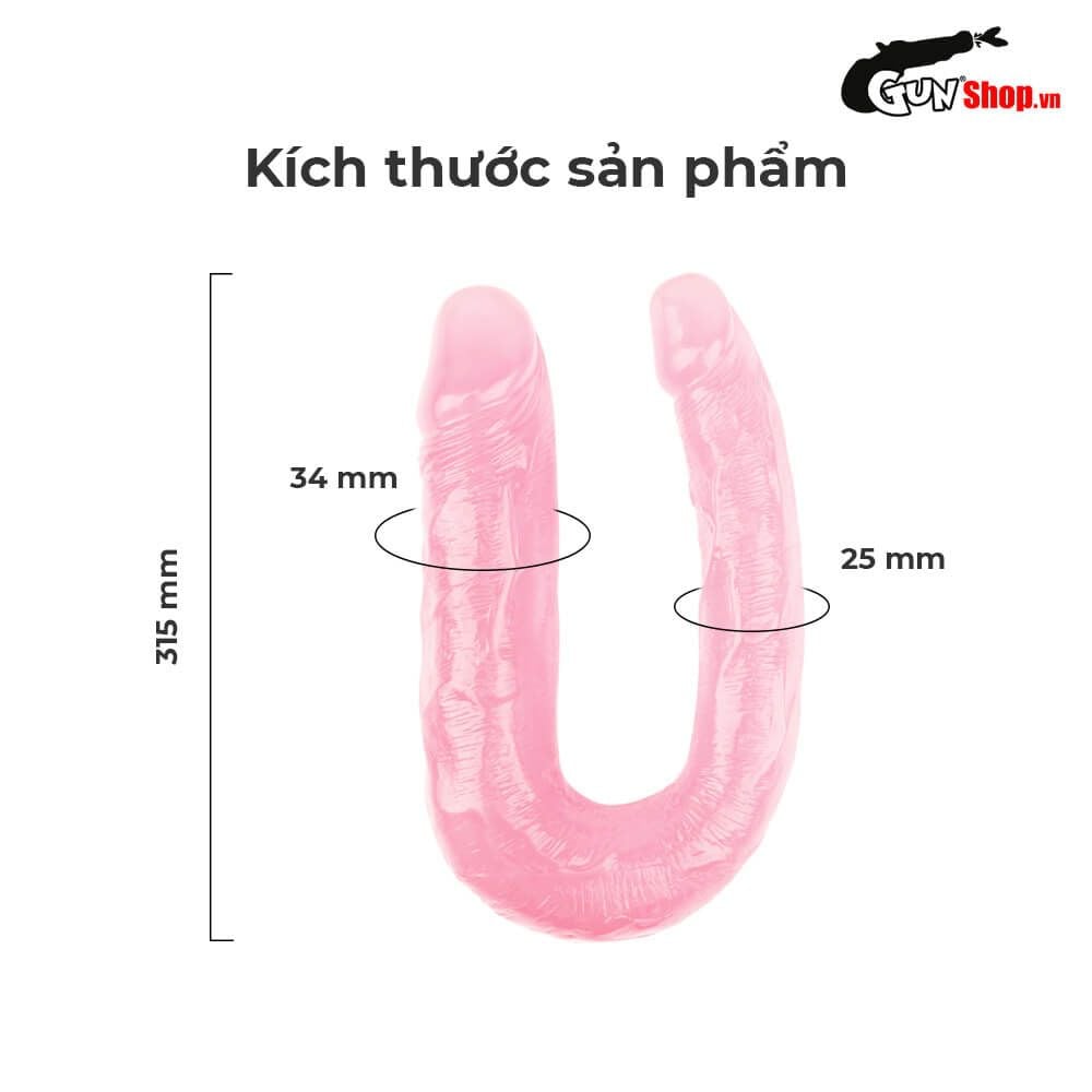 Dương vật giả 2 đầu Chisa Hi-Rubber 13 Inch Hồng