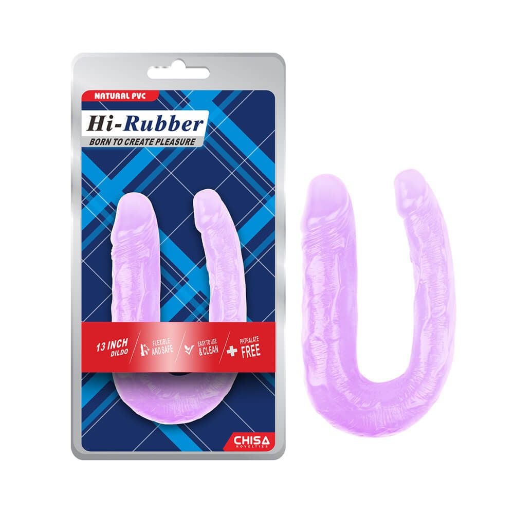 Dương vật giả 2 đầu Chisa Hi-Rubber 13 Inch Tím
