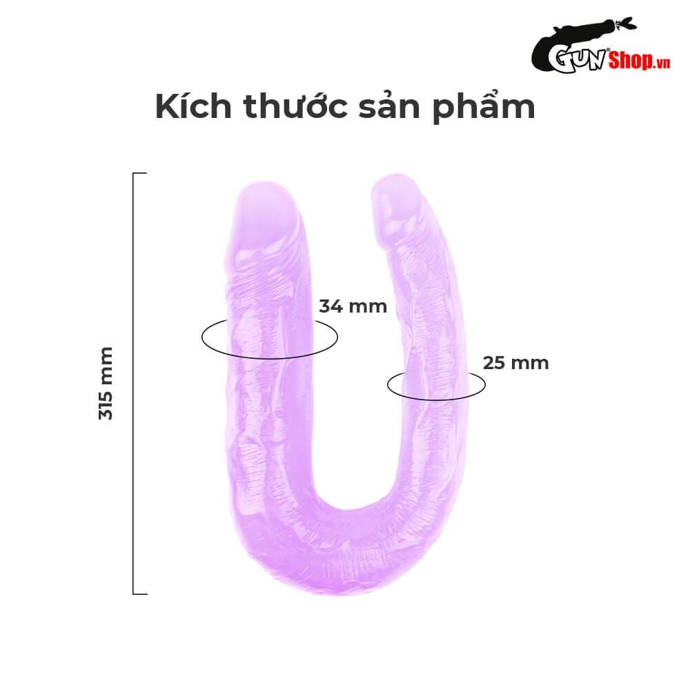 Dương vật giả 2 đầu Chisa Hi-Rubber 13 Inch Tím