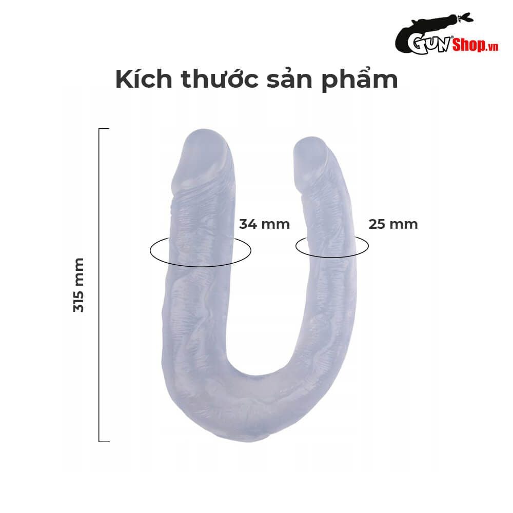 Dương vật giả 2 đầu Chisa Hi-Rubber 13 Inch Trắng