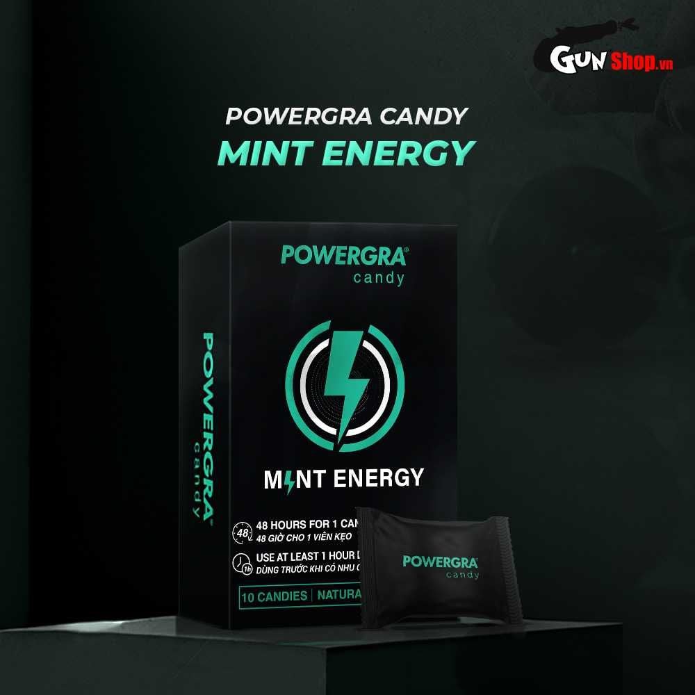 Kẹo bạc hà Powergra Mint Energy tăng cường sinh lý - Hộp 10 viên