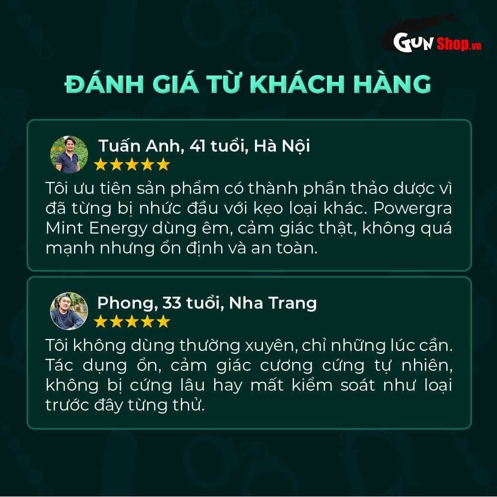 Kẹo bạc hà Powergra Mint Energy tăng cường sinh lý - Hộp 10 viên