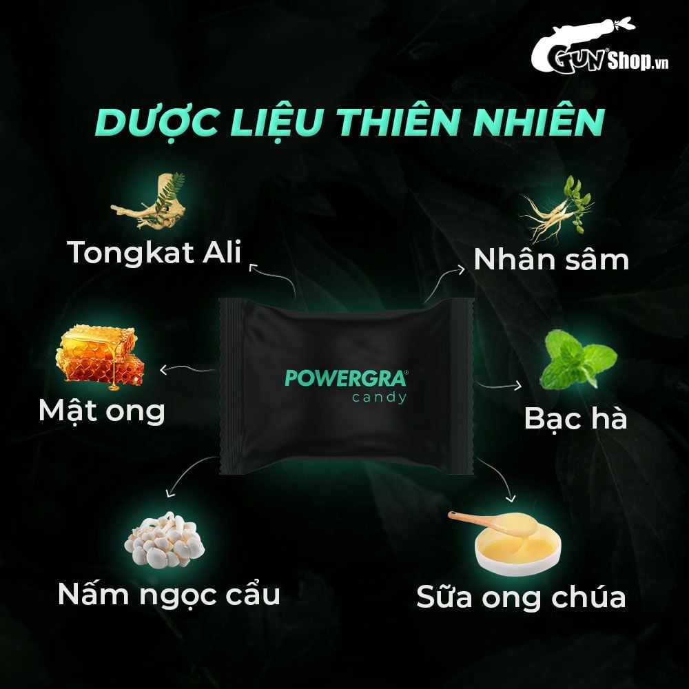Kẹo bạc hà Powergra Mint Energy tăng cường sinh lý - 1 viên