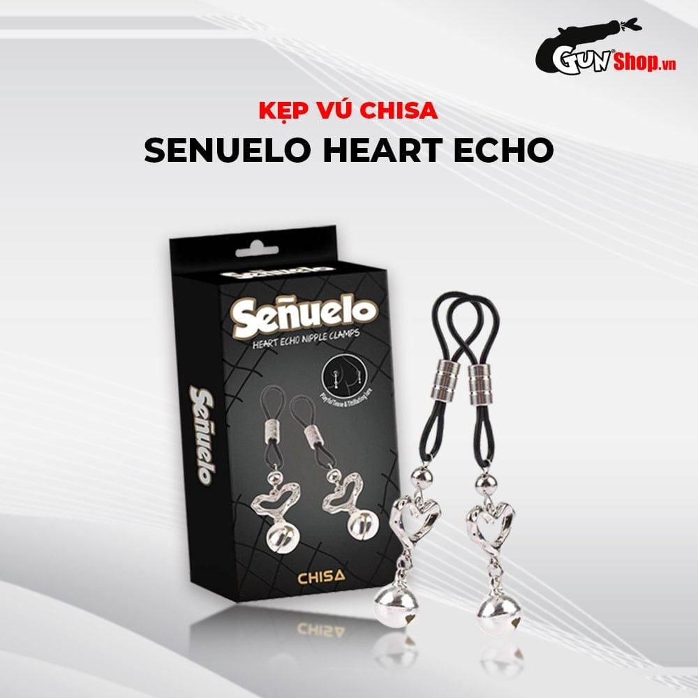 Kẹp vú kích thích đầu ti Chisa Senuelo Heart Echo Nipple Clamps