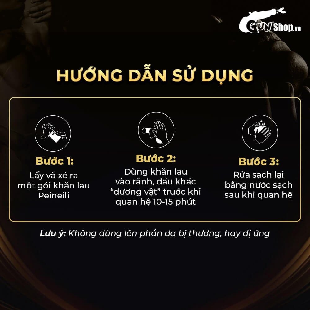 Khăn lau Peineili kéo dài thời gian - Hộp 12 cái
