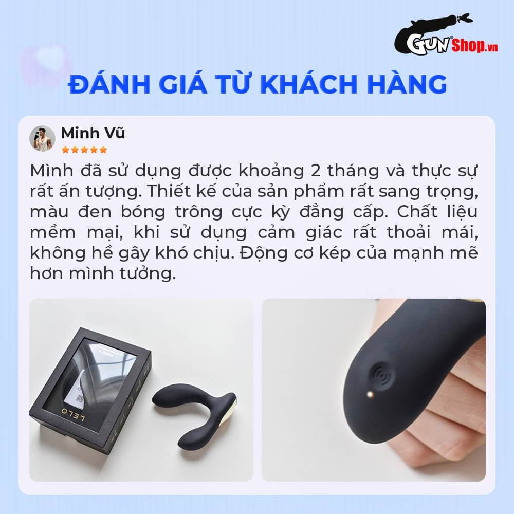 Máy massage tuyến tiền liệt Lelo Hugo 2 Remote Black