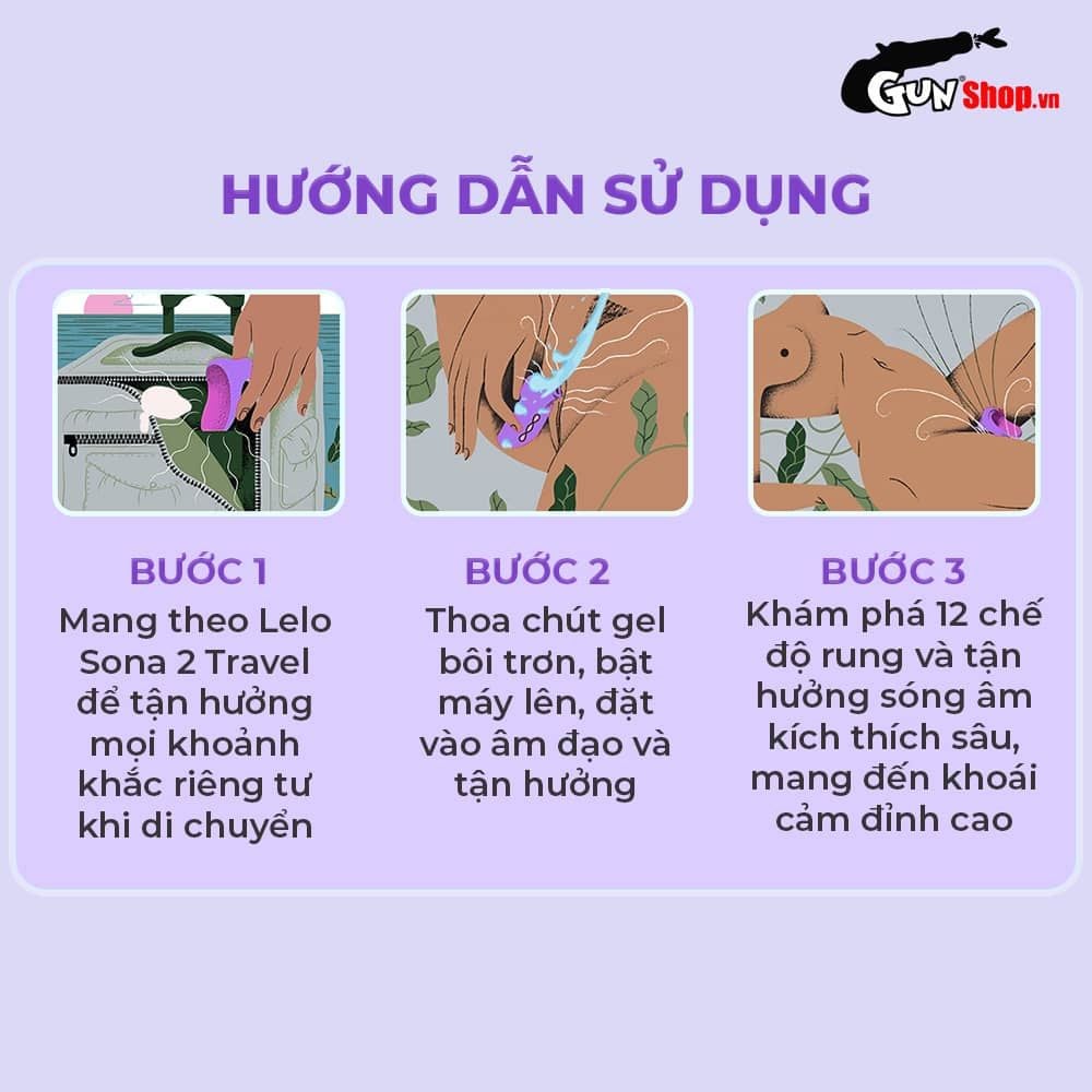 Máy massage âm đạo sóng âm Lelo Sona 2 Travel