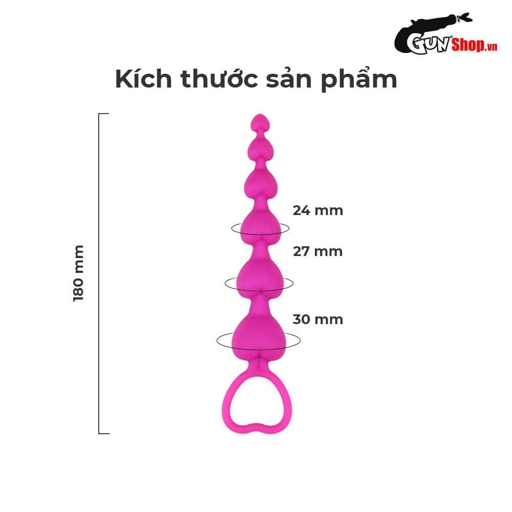 Que kích thích hậu môn Chisa Heart Booty Beads-Pink