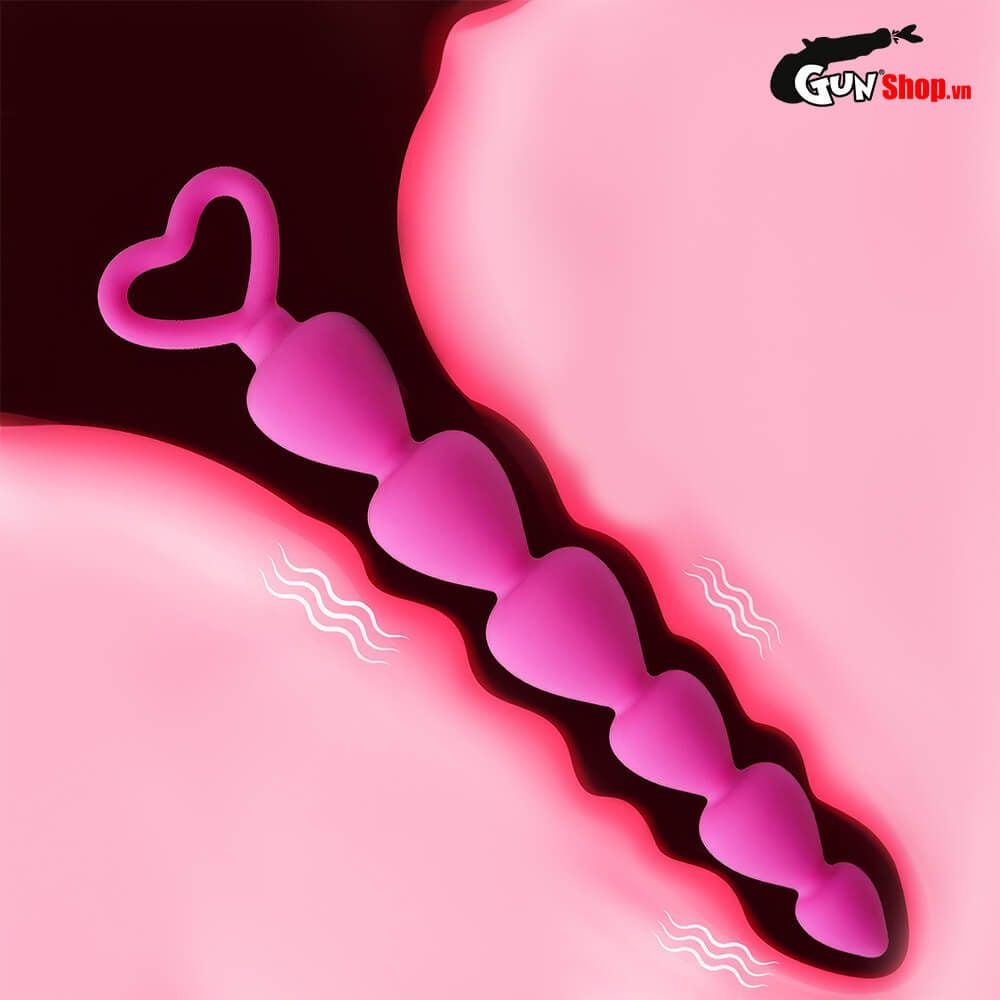 Que kích thích hậu môn Chisa Heart Booty Beads-Pink