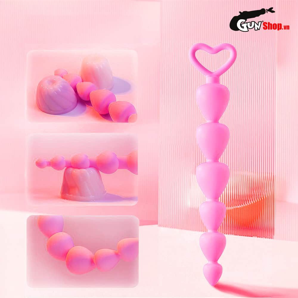 Que kích thích hậu môn Chisa Heart Booty Beads-Pink