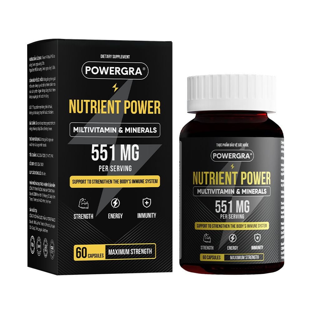 Viên uống bổ sung vitamin tổng hợp và khoáng chất Powergra Nutrient Power - Hộp 60 viên