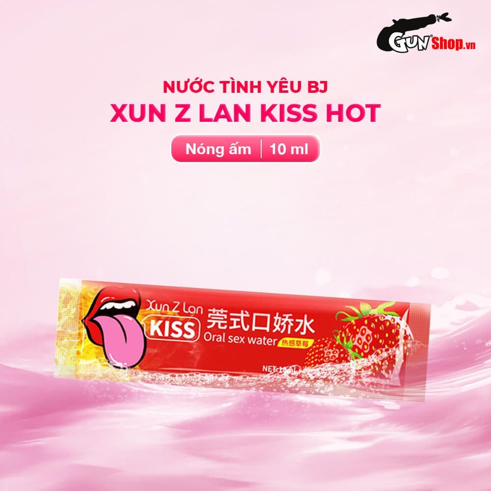 Nước tình yêu BJ ấm nóng hương dâu Xun Z Lan Kiss Hot - Gói 10ml
