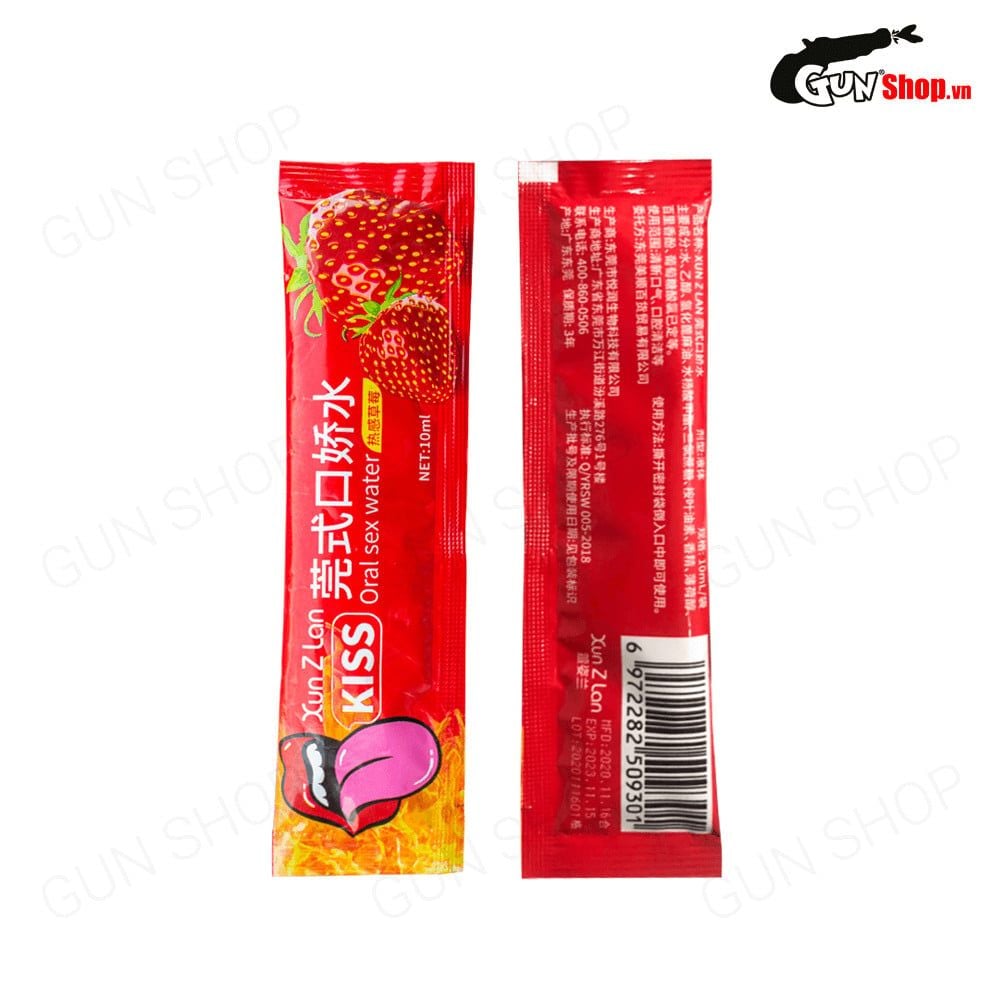 Nước tình yêu BJ ấm nóng hương dâu Xun Z Lan Kiss Hot - Gói 10ml