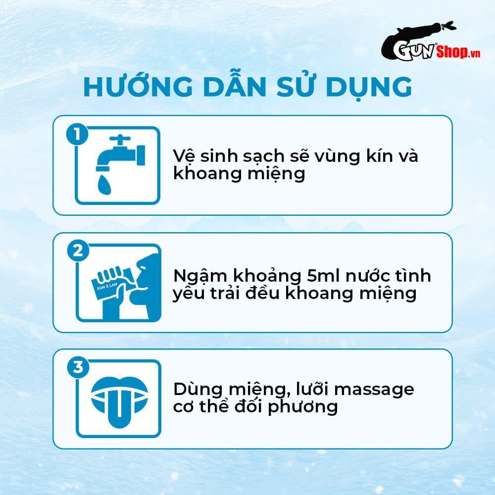 Nước tình yêu BJ mát lạnh hương bạc hà Xun Z Lan Kiss Cool - Gói 10ml