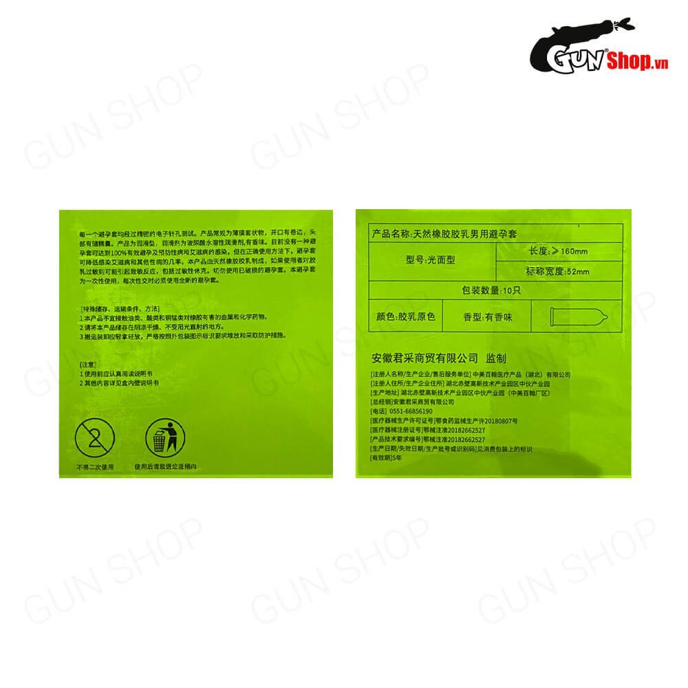 Bao cao su Juncai Ultra Thin Touch - Siêu mỏng, hương thơm dịu - Hộp 10 cái