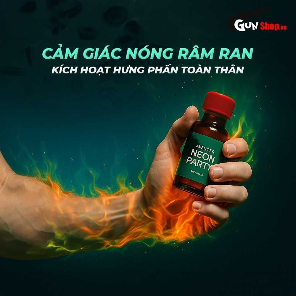 Chai hít tăng khoái cảm Popper PWD Avenger Neon Party Green - Chai 30ml