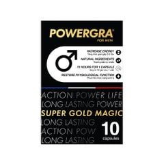 Viên uống tăng kích thước, kéo dài thời gian Powergra For Men (Super Gold Magic) - Hộp 10 viên