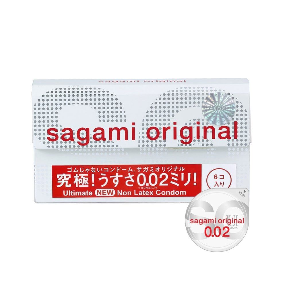 Bao cao su Sagami 0.02mm - Siêu mỏng - Hộp 6 cái