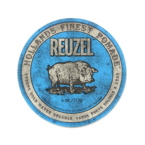 Sáp vuốt tóc Reuzel Blue Pomade Strong Hold Water Soluble - Hộp 113gr