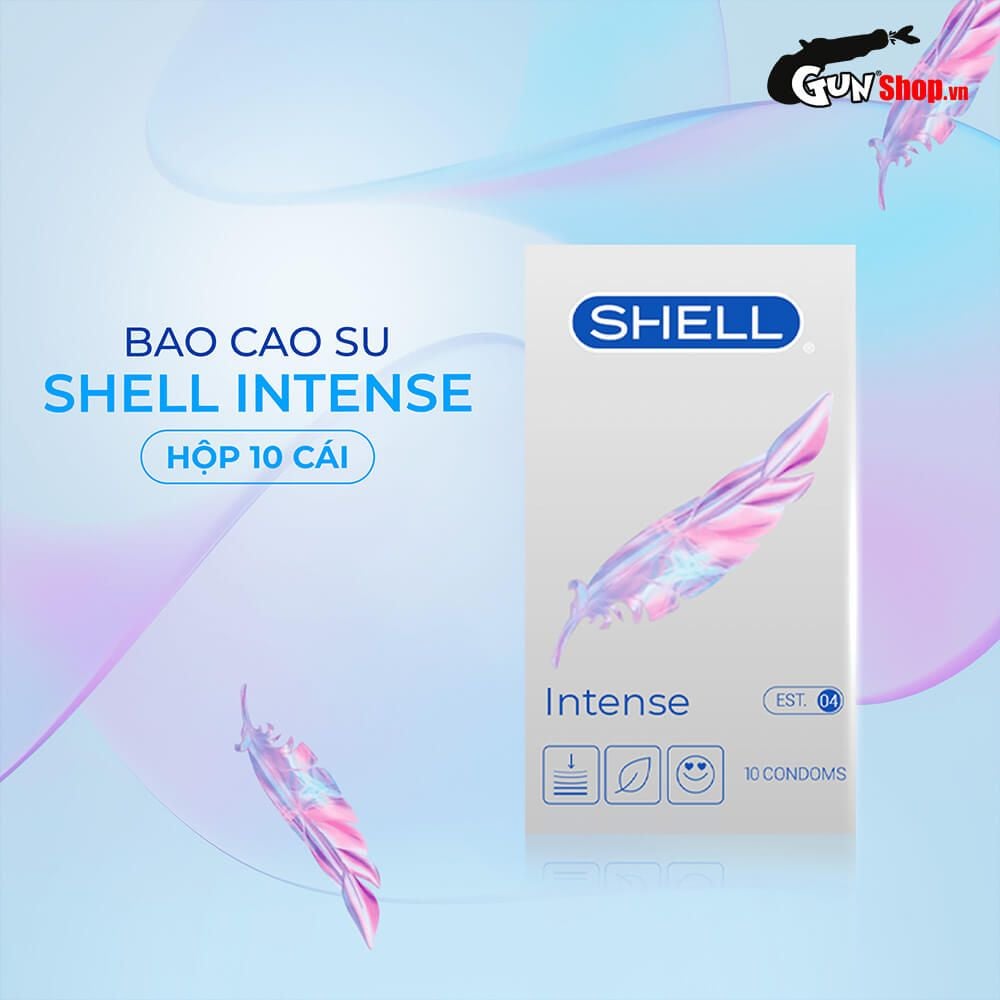 Bao cao su Shell Intense - Siêu mỏng 0.04mm - Hộp 10 cái