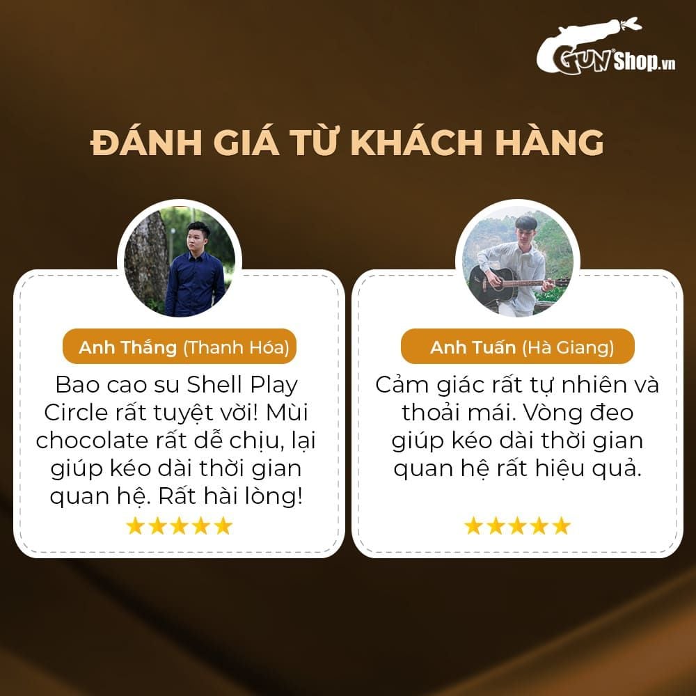 Bao cao su Shell Play Circle 6 tính năng - Hộp 10 cái + 1 vòng đeo kéo dài thời gian