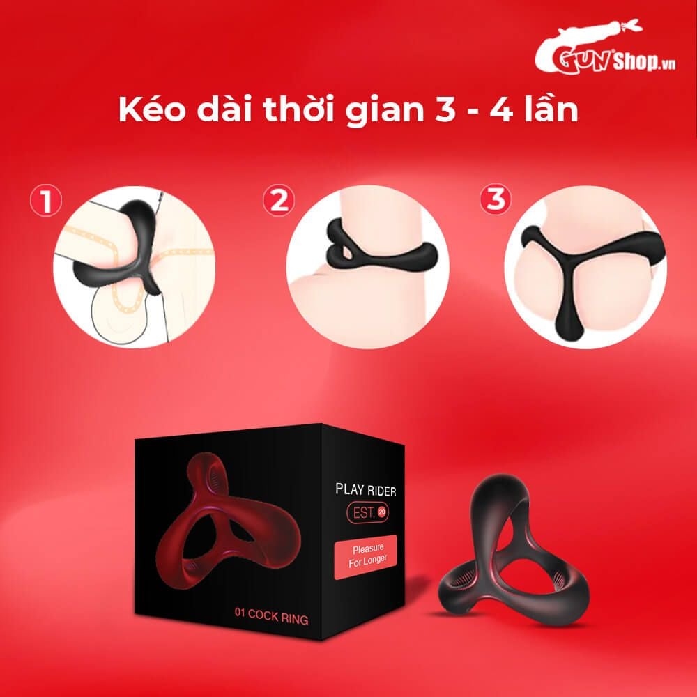 Bao cao su Shell Play Rider 6 tính năng - Hộp 10 cái + 1 vòng đeo kéo dài thời gian