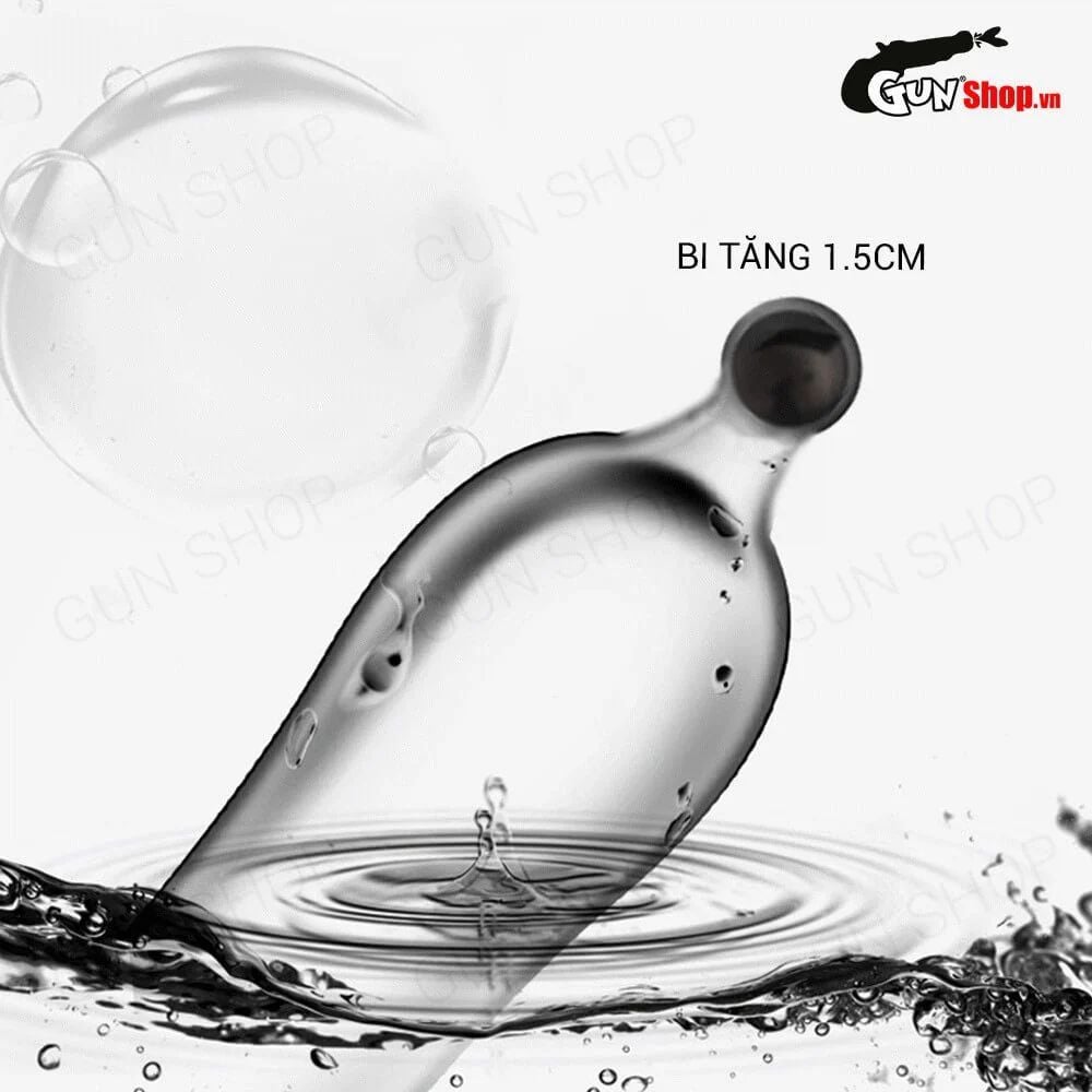 Bao cao su OLO 0.01 Trắng có bi - Siêu mỏng, bi tăng kích thước 1.5cm - Hộp 5 cái
