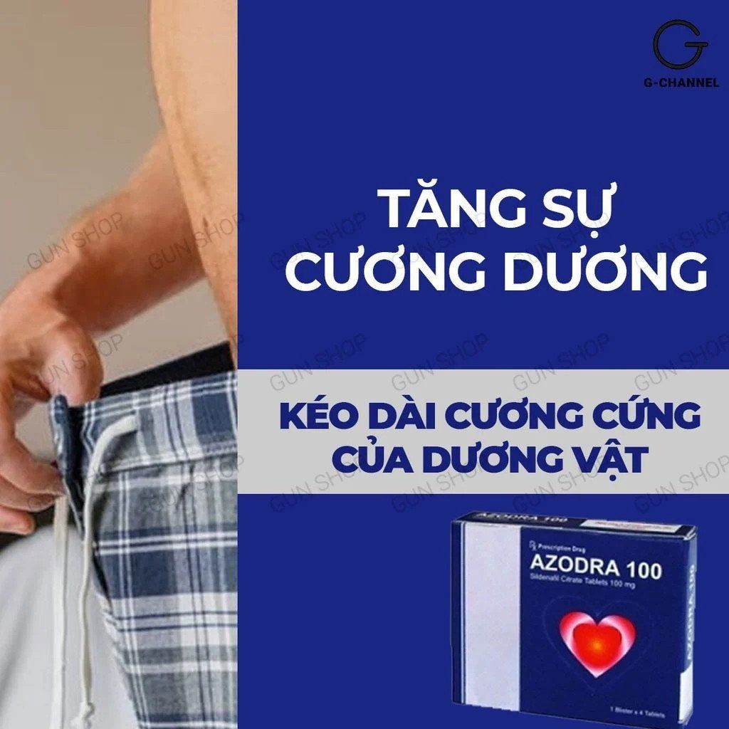 Viên uống hỗ trợ cương dương, tăng cường sinh lý Azodra 100mg - Hộp 4 viên