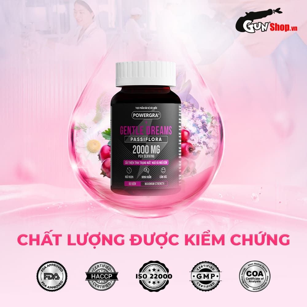 Viên uống cải thiện tình trạng mất ngủ Powegra Gentle Dreams - Hộp 60 viên