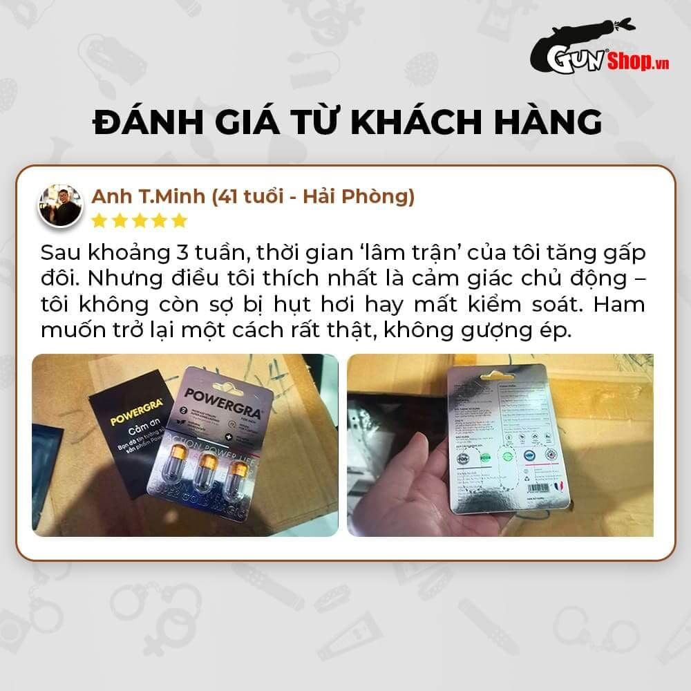Viên uống tăng kích thước, kéo dài thời gian Powergra For Men (Super Gold Magic) - Vỉ 3 viên