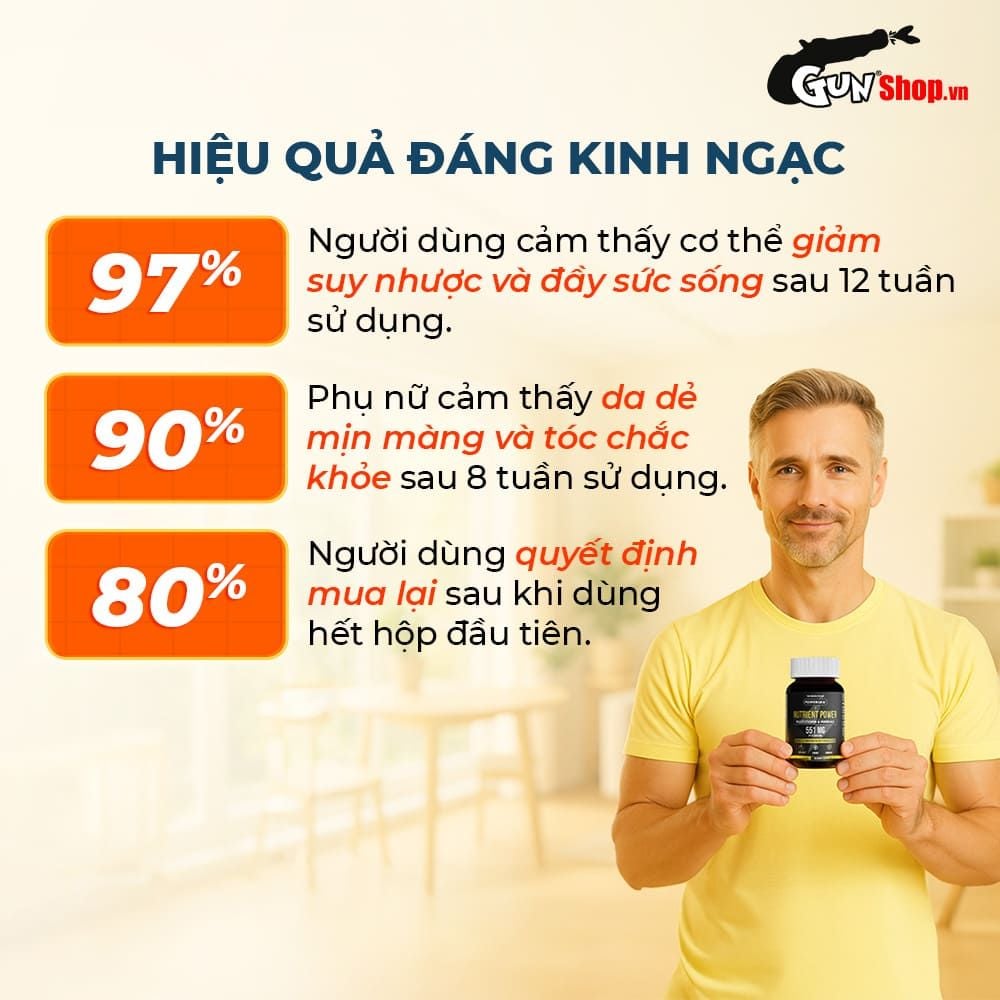 Viên uống bổ sung vitamin tổng hợp và khoáng chất Powergra Nutrient Power - Hộp 60 viên