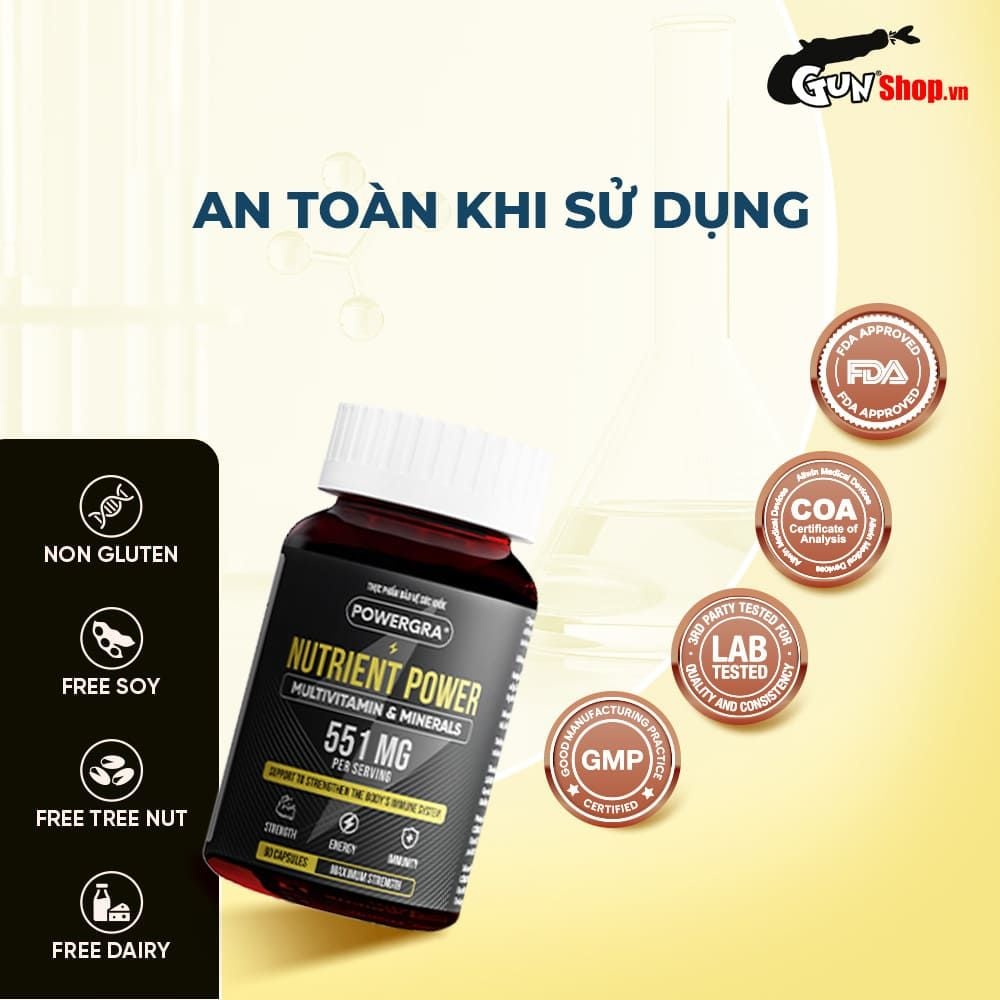 Viên uống bổ sung vitamin tổng hợp và khoáng chất Powergra Nutrient Power - Hộp 60 viên