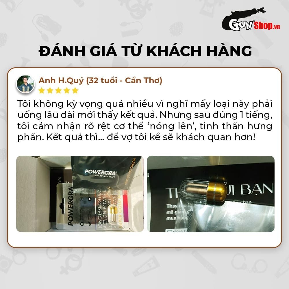 Viên uống tăng kích thước, kéo dài thời gian Powergra For Men (Super Gold Magic) - Vỉ 1 viên