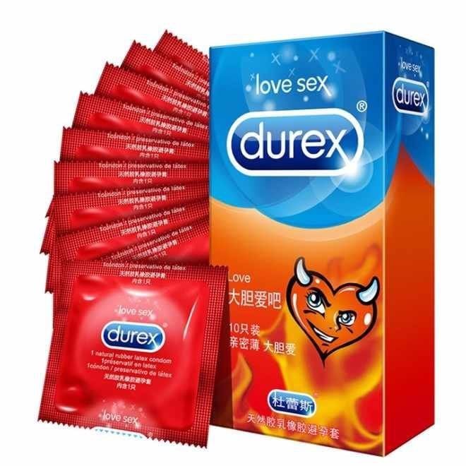 Bao cao su Durex Love - Siêu mỏng, hương vani - Hộp 10 cái