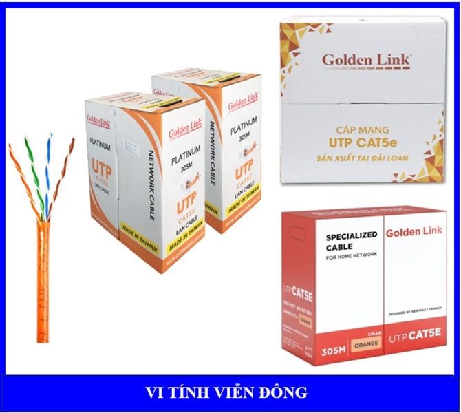Cáp mạng Golden Link Plantium UTP 5E (màu cam)