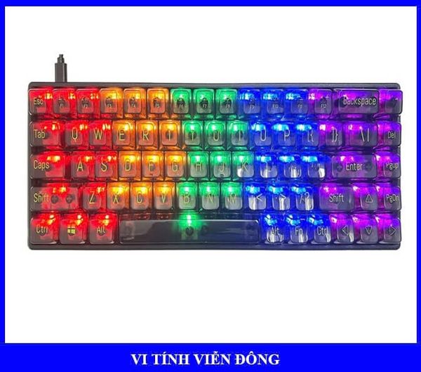 Bàn phím cơ T-Wolf T40 - Màu đen, phím trong suốt (68 phím, Red Switch, Led, USB Type C)