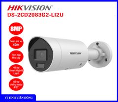 Camera IP thân trụ 8MP Hikvision DS-2CD2083G2-LI2U (Tích hợp Mic kép trên camera, Tầm xa hồng ngoại 40m, Nguồn DC12V & PoE ) (IME)