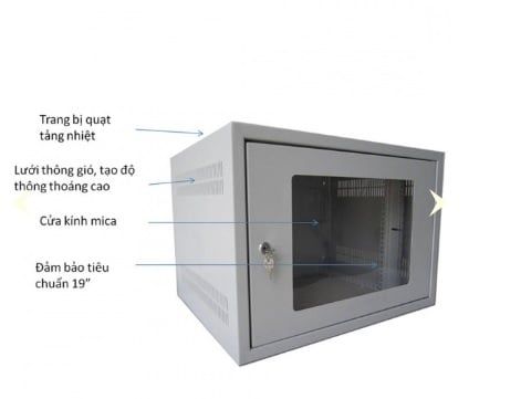 Tủ rack treo tường 10U - Size H500xW540xD500