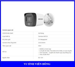 Camera HDTVI 2MP HIKVISION DS-2CE16D0T-LFS