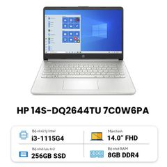 Laptop HP 14s-dq2644TU (7C0W6PA) (i3-1115G4/RAM 8GB/256GB SSD/ Windows 11)