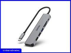 HUB đa năng Type-C -> HDMI + USB3.0 + USB2.0 + CardReader + PD 100W UNITEK H1118A