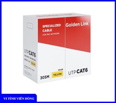 Cáp mạng Golden link 4pair UTP Cat 6 màu Vàng (không lớp chống nhiễu)