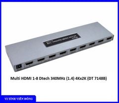 Hub HDMI 1 -> 8 HDMI Dtech 340 MHz (1.4) 4Kx2K Mini DT 7148B