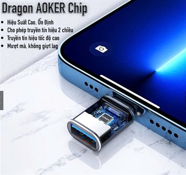 Đầu chuyển USB OTG AI Phone Chuẩn 3.0 Tốc Độ 5Gbps Cao Cấp NYT