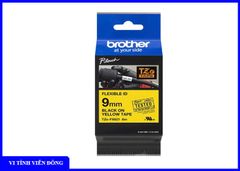 Giấy in nhãn siêu dẻo Brother TZe - FX621 (Chữ đen, nền vàng, khổ 9mm x 8m)
