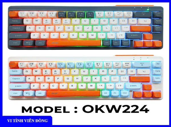 Bàn phím gaming 3 chế độ Acer OKW224 (USB có dây / Không dây 2.4G / Bluetooth